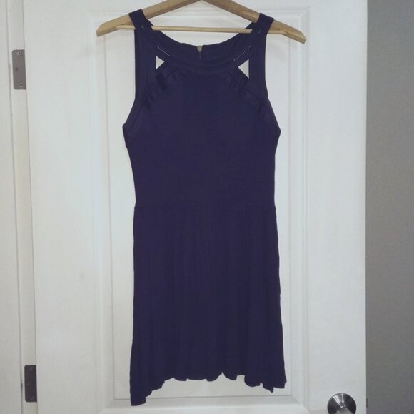 Y2K Urban Outfitters Plum Jersey Cut Out Skater Hipster Mini Dress - Picture 4 of 14